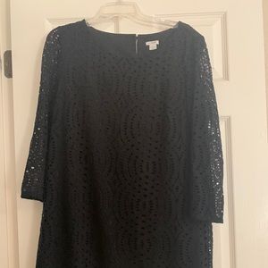 J. Crew Black Eyelet Dress